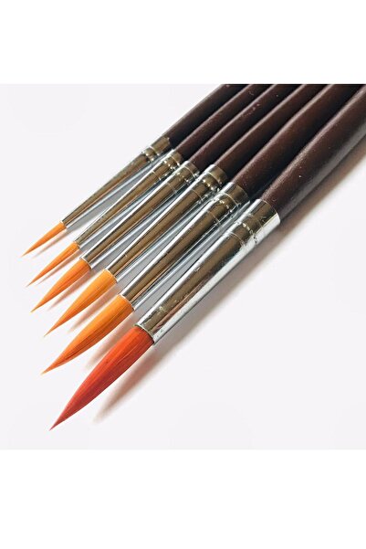 Desenartist Brush Profesyonel Çini Tahrir Çizim Kontür 6'lı Fırça Seti(çini-seramik-çömlek,kumaş,cam Yüzeyler)