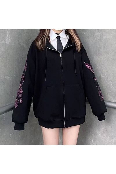 Köstebek Φούτερ Harajuku Κορεάτικου στιλ Kawaii Pastel Gothic με κουκούλα