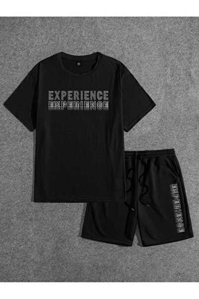 modaberry Εμπειρία T-Shirt Σορτς - Μαύρο T-Shirt με σορτς κάτω και επάνω σετ ...