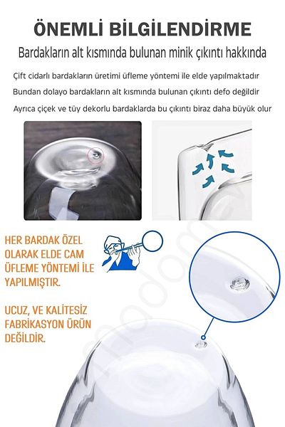 Madamev 350 مل كوب شاي مزدوج الجدار مزين بالزهور - كوب كوكتيل مصنوع يدويًا