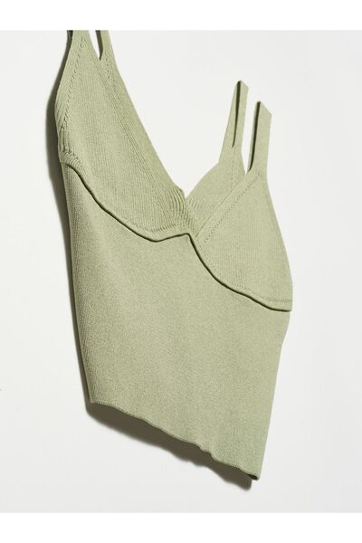 Dilvin 10335 Double Strap Knitwear Athlete-Light Khaki