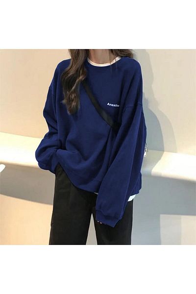 Köstebek Anesthesia Text Detail Basic Unisex Long Sleeve Sweat