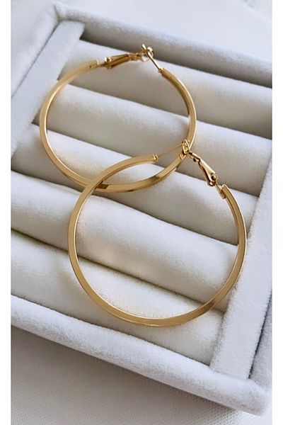VNS Accessories Medium Plain Model Hoop Earrings - 5 cm