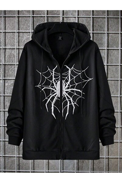 modaberry Hanorac cu păianjen de desene animate Cardigan cu fermoar - Hanorac...