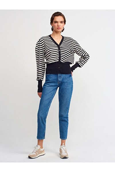 Dilvin 70829 Χαμηλόμεση μαμά παντελόνι-μπλε