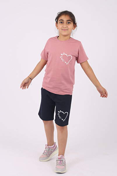 çiko kids Set de costum pentru fete din bumbac cu imprimeu inimă