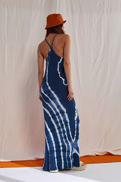 Dilvin Kadın Batik Desen Askılı Triko Elbise 90155