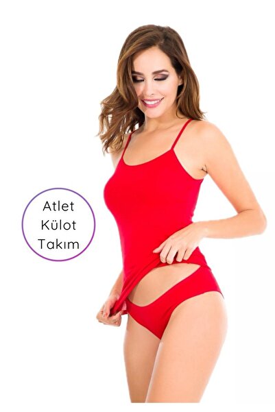 DONLİZZA Atlet Külot Takım Kırmızı Renk