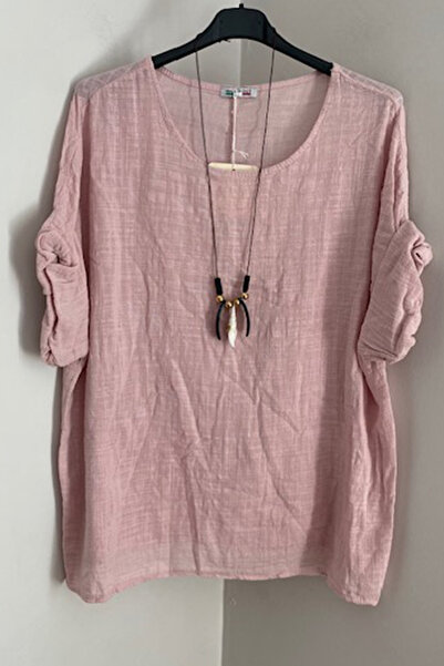 AYASOFYA OTANTIK Γυναικεία μπλούζα Oversize με κολιέ και αξεσουάρ ιταλικής πο...