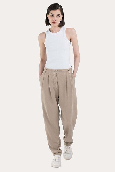 Replay Carrot Fit - Double Pleated Trousers with Side Pockets