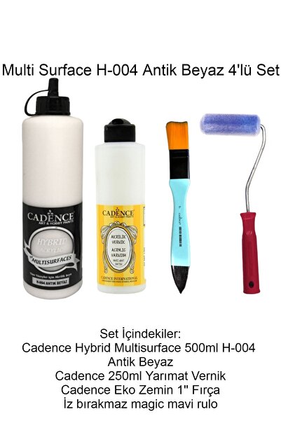 Cadence Boya Multi Surface 004-antik Beyaz Hybrid Boya Seti 4'lü - Mobilya Bo...
