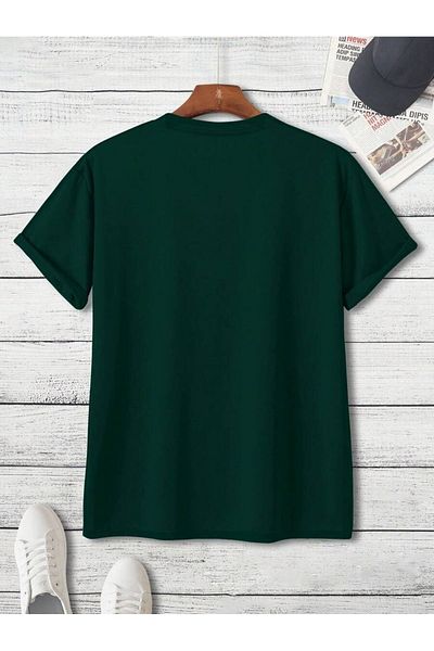 modaberry T-Shirt Glasses Duck - Πράσινη στάμπα Oversize κοντό μανίκι Crew λαιμόκοψη