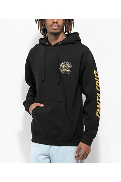 modaberry Santa Cruz Winter Sweatshirt - Black Printed Oversize Thick Hooded Hoodie