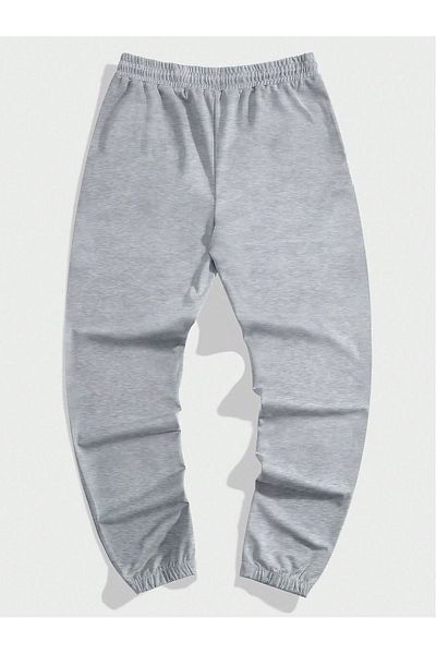 modaberry Flame Sneaky Face Sweatpants Jogger - Γκρι εμπριμέ ψηλόμεσο ελαστικό πόδι