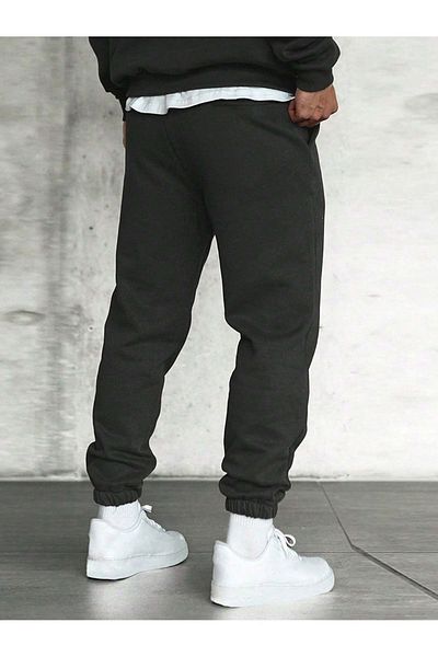modaberry Basic Sweatpants Jogger - Μαύρο ψηλόμεσο ελαστικό πόδι