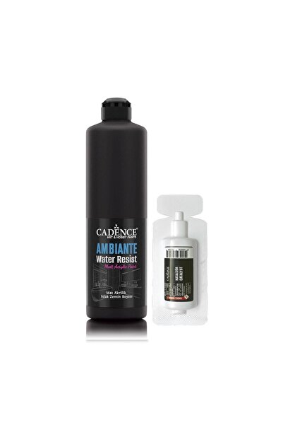 Cadence Ambiante Suya Dayanıklı Akrilik Boya Aw-24 Siyah 500ml + Katalizör 20gr