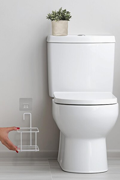 Okyanus Home Eko Magic White Square Mina - Suport pentru perie WC suspendat