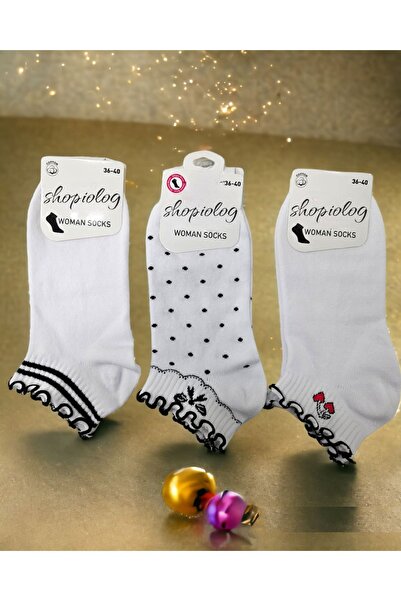 Shopiolog Комплект от 3 чифта сладки къси чорапи с мотив на маруля
