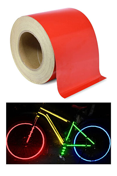 WINK FOL Reflektörlü Kırmızı Reflektif Fosforlu Şerit Bant Kırmızı Reflekte I...