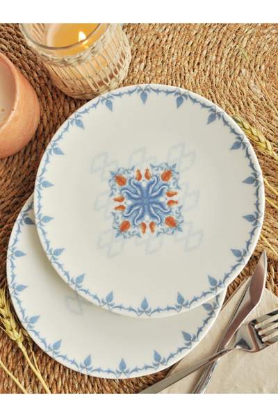 M'art Home Sipahi Koza Porselen 2 li Pasta Tabağı 19 cm