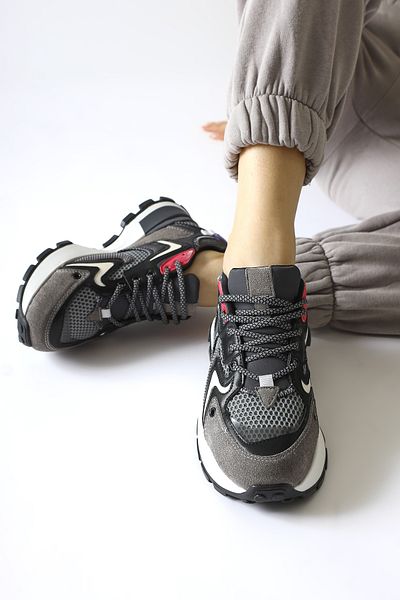 Limoya Pantofi de damă Onella din piele intoarsa afumata cu siret, pantofi sport pentru femei
