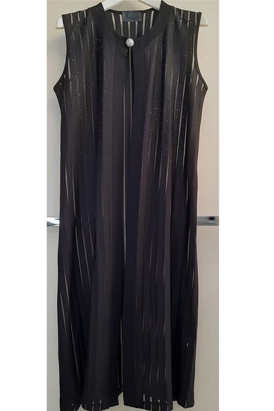 N.Y.YILDIZ STAR Large Size - Burning with Window, Jewelled Brooch Shawl Collar Vest, Sinif Poly Kumash