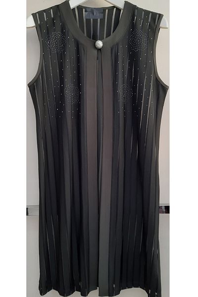 N.Y.YILDIZ STAR Large Size - 95 Size Window Burning, Stone Detailed Brooch Shawl Collar Vest