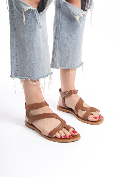 DaphneSandals Tan Genuine Leather Women's Sandals - M5812