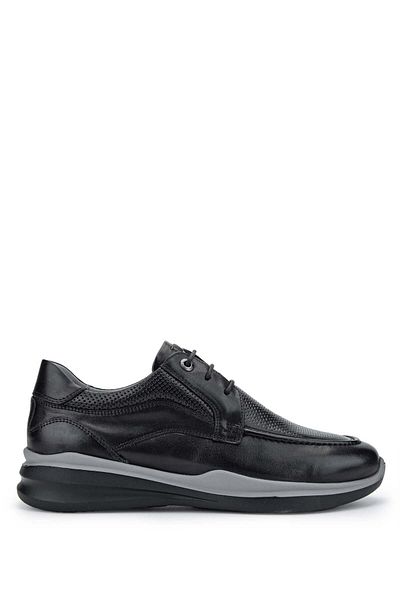 Tamer Tanca Genuine Leather Black Men's Casual Shoes