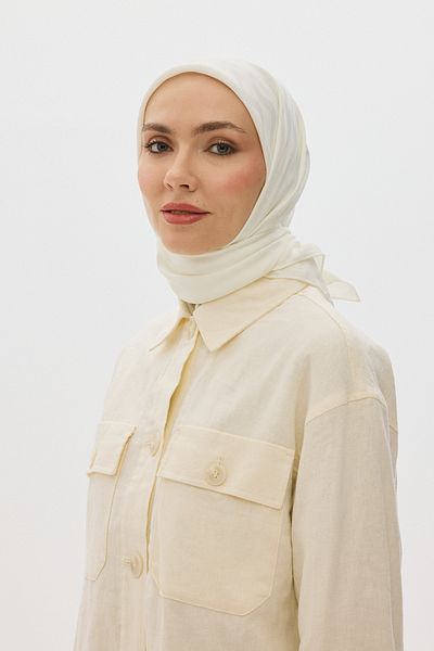 Mira İpek Shiny Jacquard Patterned Waterway Scarf