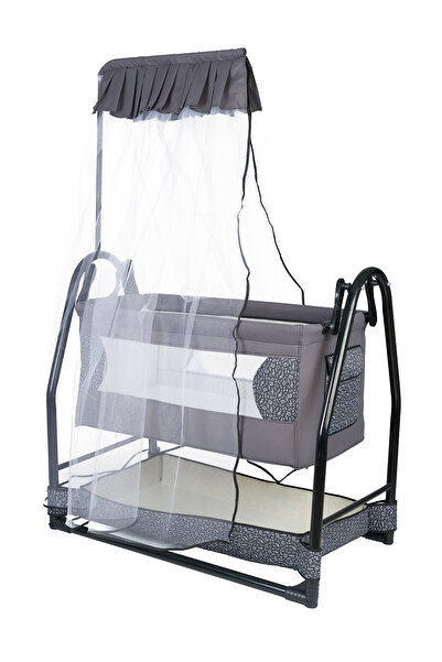 TURHAN BEBE Anne Yanı Sallanır Sabitlenir Fileli Geniş Sepetli Cibinlikli Ham...