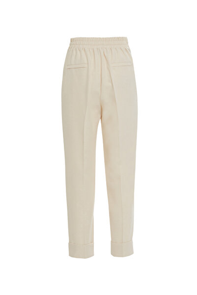GİZİA Beli Lastik Detaylı Double Paça Açık Bej Pantolon