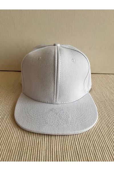 HatClub Exclusive Unisex White Hip Hop Cap - Solid Color, Adjustable from the Back