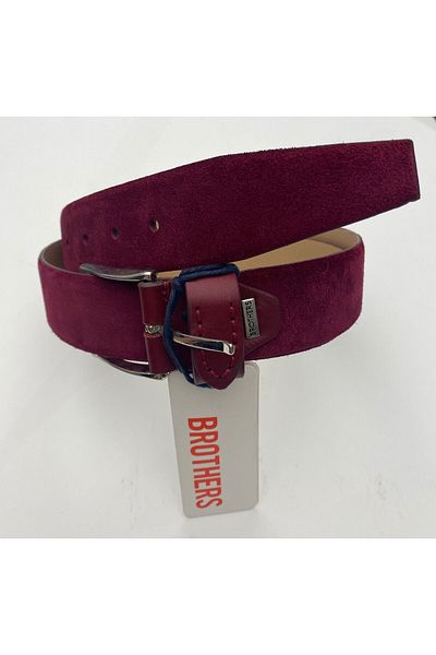 MRHERO Men's Belt - Cherry Rotten, Burgundy Leather Velvet, 2001-MH