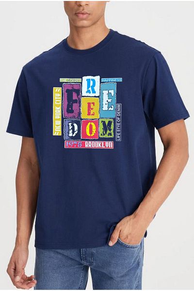 Medinenur Μπλουζάκι Unisex Feedom Printed Crew Neck