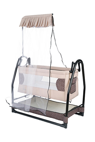 TURHAN BEBE Anne Yanı Sallanır Sabitlenir Fileli Geniş Sepetli Cibinlikli Ham...