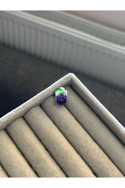 asaf Gökkuşağı ( iki renkli) murano  charm | gümüş kaplama