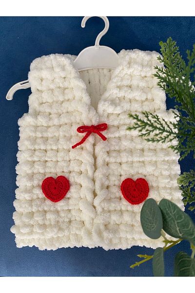 ÖRGÜCÜ DESİGN Hooded Puffy Baby Vest