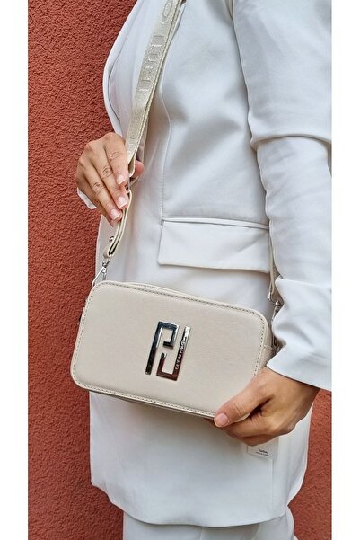 Just Polo justpolo krem 2 askılı 3 bölmeli omuz ve çapraz çantası
