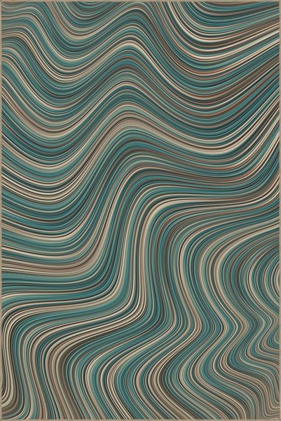Rugs Modern Halı Green Colored Themed Striped Patterned Woven Base and Washab...