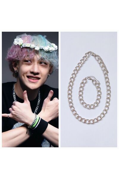 REN AKSESUAR Kpop Straykids Bang Chan Necklace Bracelet Set