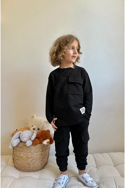 YİGİT BUTİK Set de mâneci lungi din stofă de vafe pentru băieți