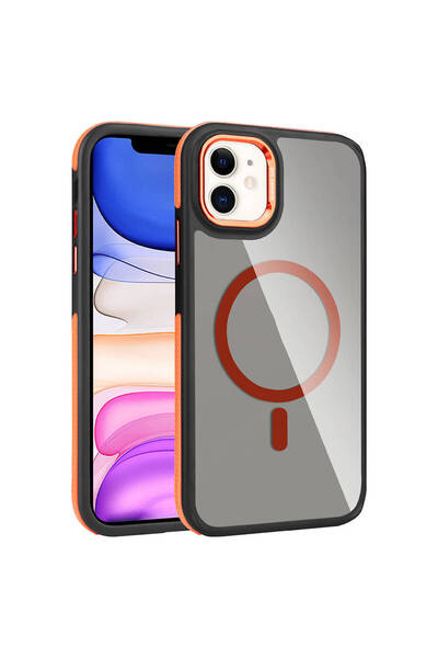Rivor Apple iPhone 11 İçin Kılıf Yükseltilmiş Kenar Magsafe Şarj Özellikli Ma...
