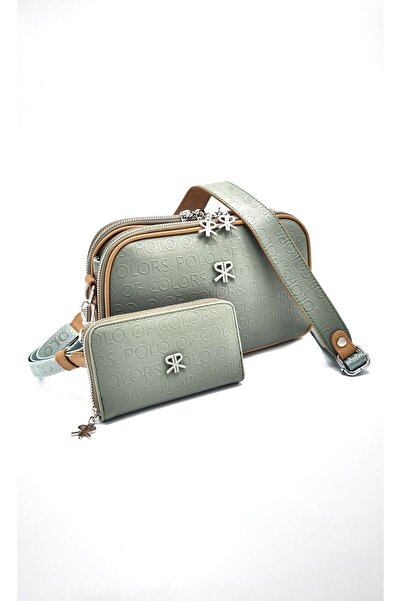 Polo Of Colors Polo Kadın Yeşil Çanta Cüzdan Kombini