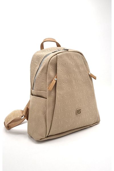 Just Polo Mink 9 Women's Backpack - Embossed Print and Wallet Combination
