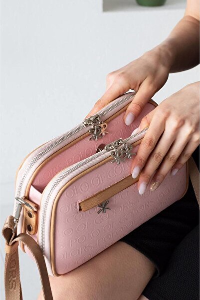 Polo Of Colors Kadın 5 Bölmeli Ayarlanabilir Uzun Askılı Omuz Ve Çapraz Çantası Postacı Çantası