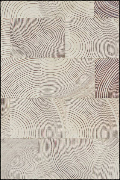 Rugs Modern Halı Cream Patterned Woven Base and Washable Carpet Miravip9516