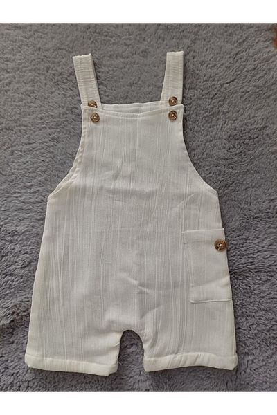 Butik Unisex Cotton Oversize Baby and Kids Jumpsuit - Adjustable Straps and Button Detail