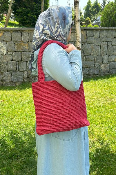 Mamas Bestie Geantă de plajă de dimensiuni mari, de culoare cărămidă, realizată manual - geantă tote
