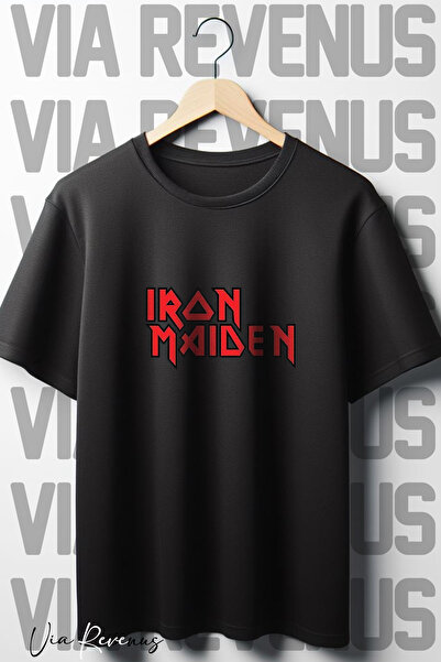 Vordevia Μπλουζάκι με στάμπα Iron Maiden Μαύρο Oversize